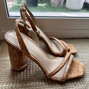 Sam Edelman Tan Cork Heeled Sandals